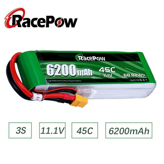 6200mAh 11.1V 3S 45C LiPo Battery with XT60 Plug for UAV Drone Helicopter