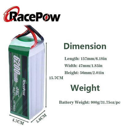 6200mAh 22.2V 6S 45C LiPo Battery with XT60 Plug for RC Plane Car Truck Helicopter