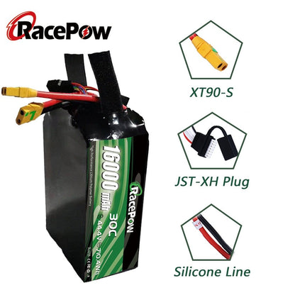 16000mAh 44.4V 12S 30C LiPo Battery for RC Big Load Multirotor Drone Hexacopter Octocopter