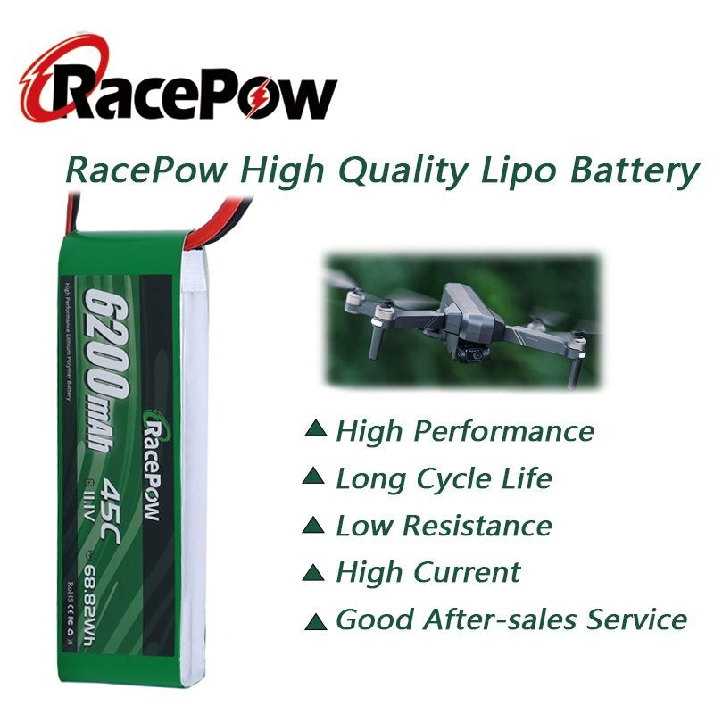 6200mAh 11.1V 3S 45C LiPo Battery with XT60 Plug for UAV Drone Helicopter