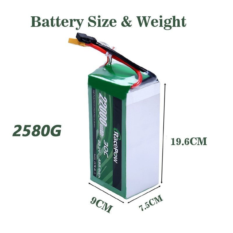 22000mAh 22.2V 6S 30C LiPo Battery for RC Big Load Multirotor Drone Hexacopter Octocopter