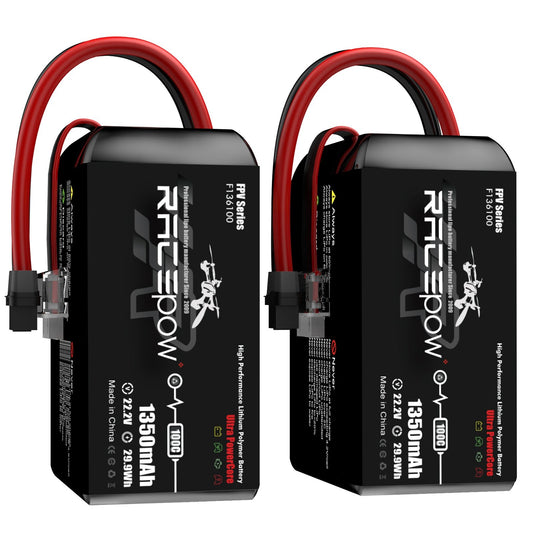 1350mAh 22.2V 100C 6S Lipo Battery Pack with XT60H Connector