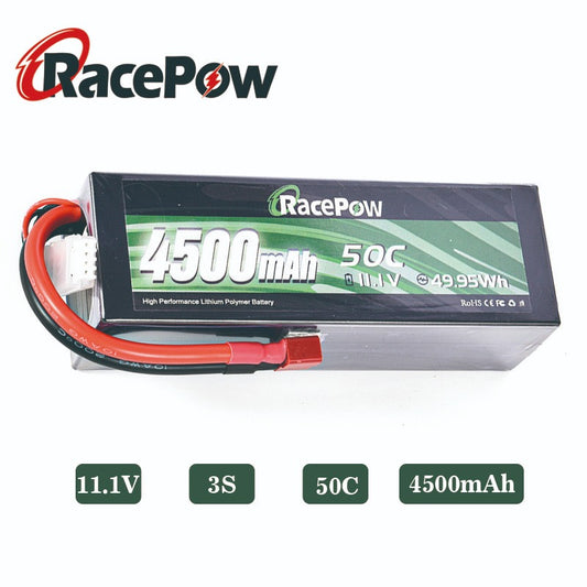 4500mAh 11.1V 3S 50C Hard Case LiPo Battery with T Deans Connector for RC Car