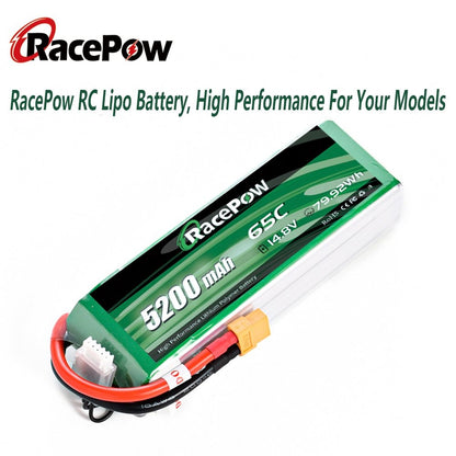 5200mAh 14.8V 4S 65C LiPo Battery With XT60/T Deans/EC3 Plug