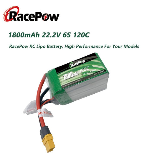 1800mAh 22.2V 6S 120C LiPo Battery with XT60 Plug for FPV Racing