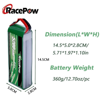 5200mAh 11.1V 3S 35C LiPo Pil XT60/T Deans/EC3 Fişiyle