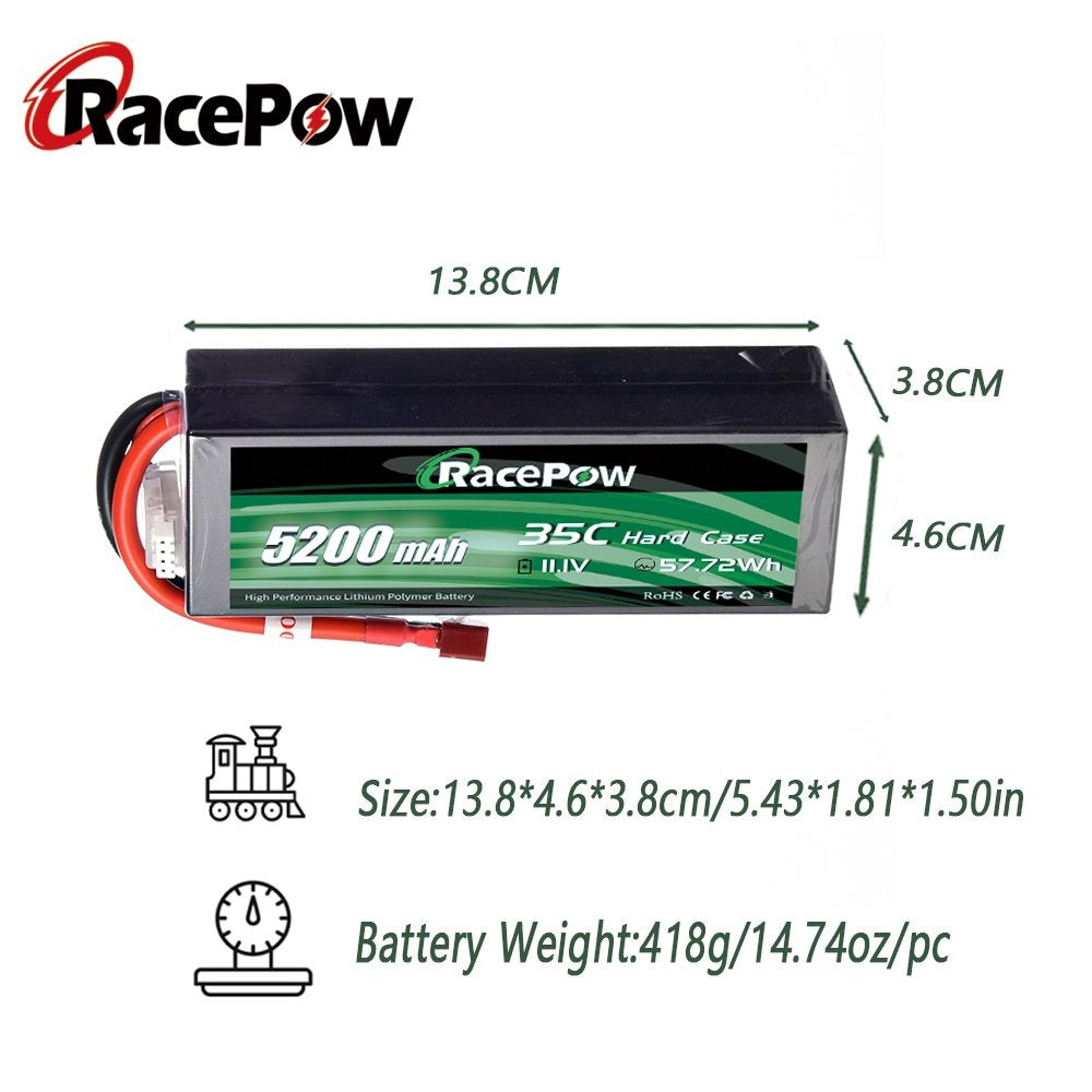 5200mAh 11.1V 3S 35C Hard Case LiPo Battery For RC Car