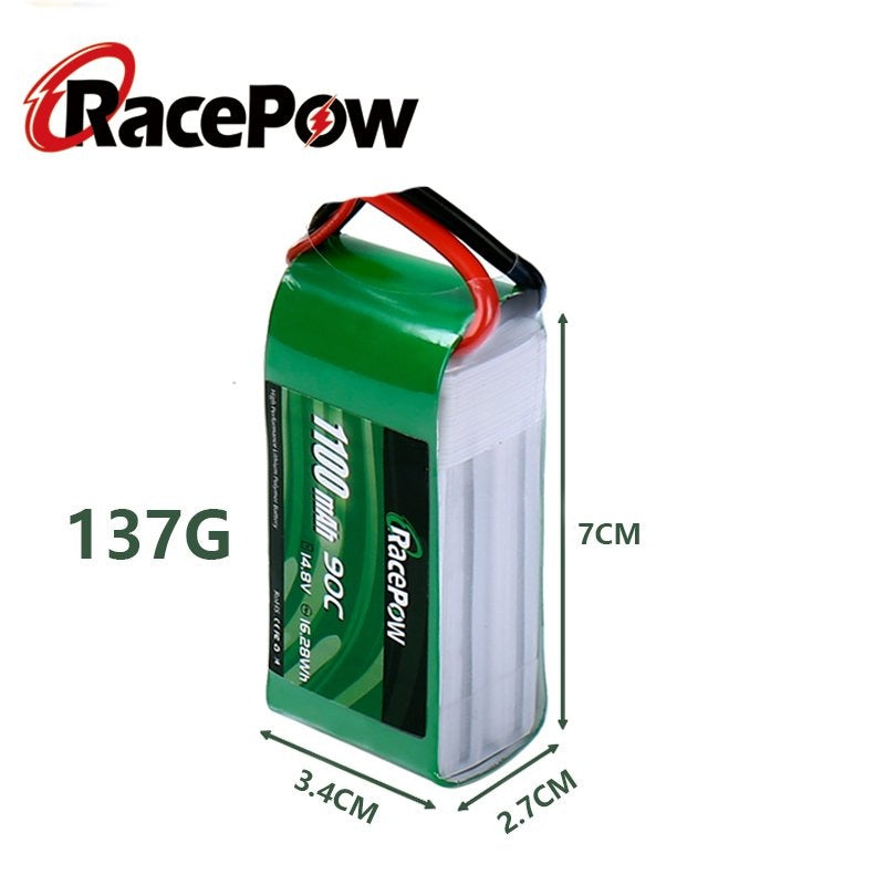 RC LiPo Battery 1100mAh 14.8V 4S 90C with XT60 Plug for FPV Racing