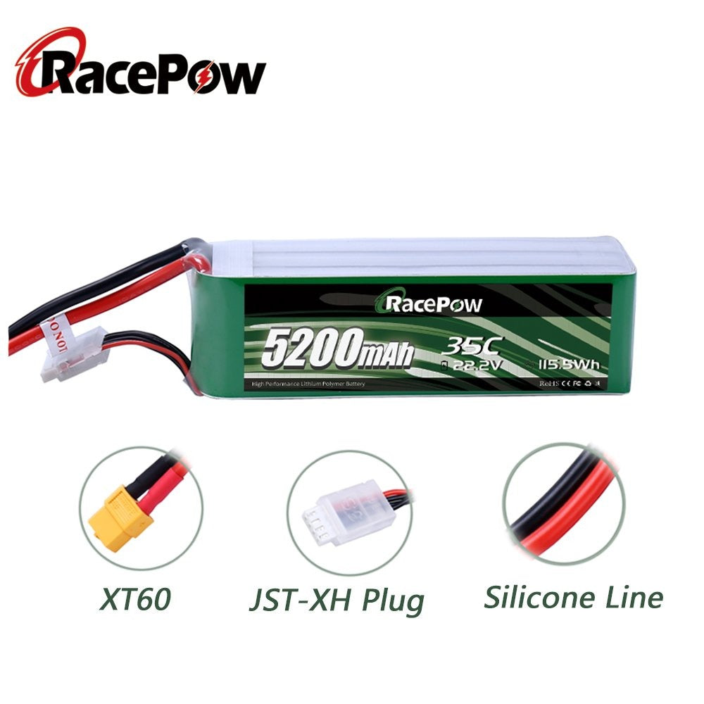 5200mAh 22.2V 6S 35C LiPo Pil XT60/T Deans/EC3 Fişiyle