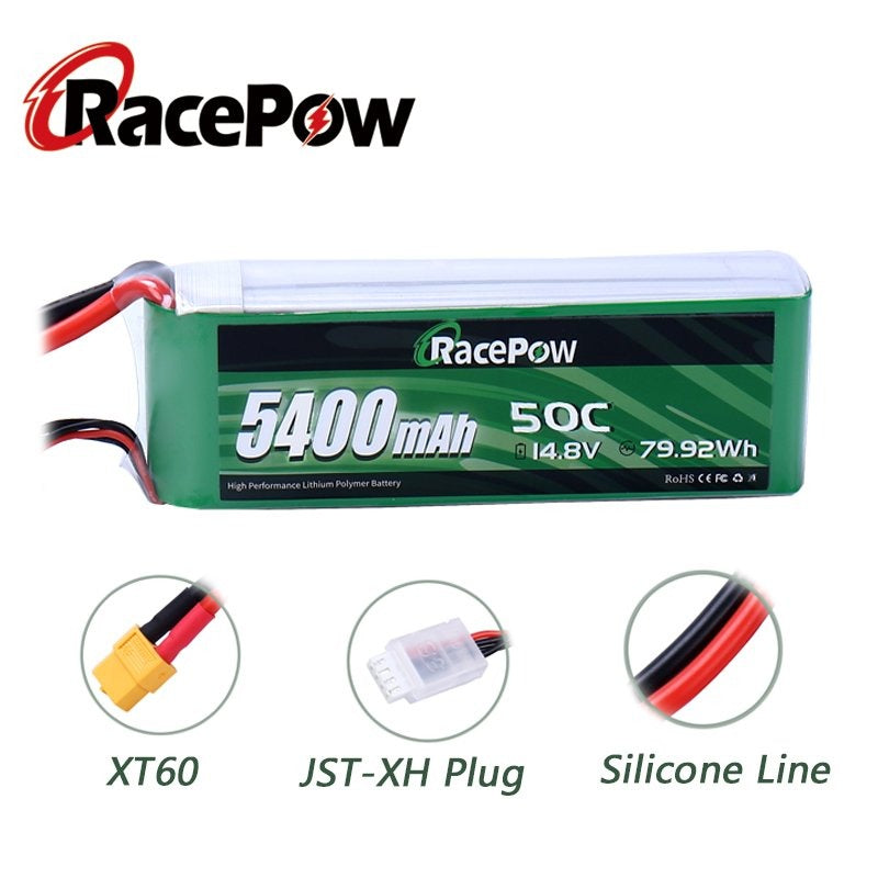 5400mAh 14.8V 4S 50C LiPo Battery with XT60 Plug for RC Car Helicopter Drone