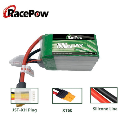 1800mAh 22.2V 6S 120C LiPo Battery with XT60 Plug for FPV Racing