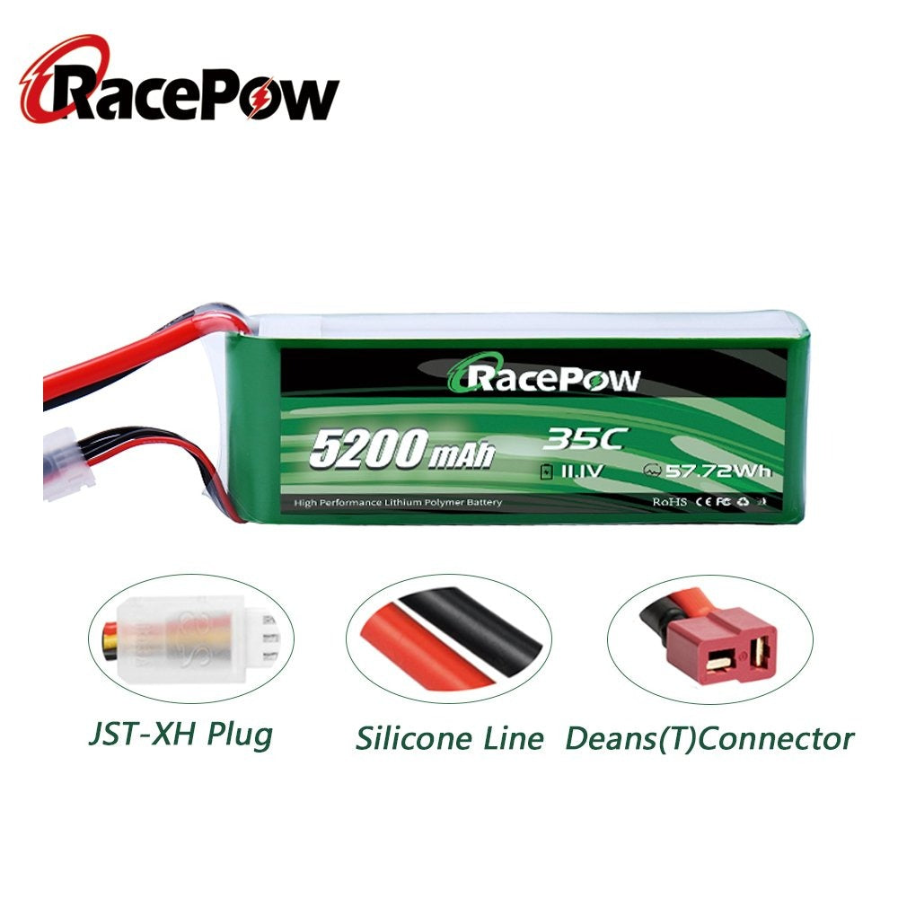 5200mAh 11.1V 3S 35C LiPo Pil XT60/T Deans/EC3 Fişiyle