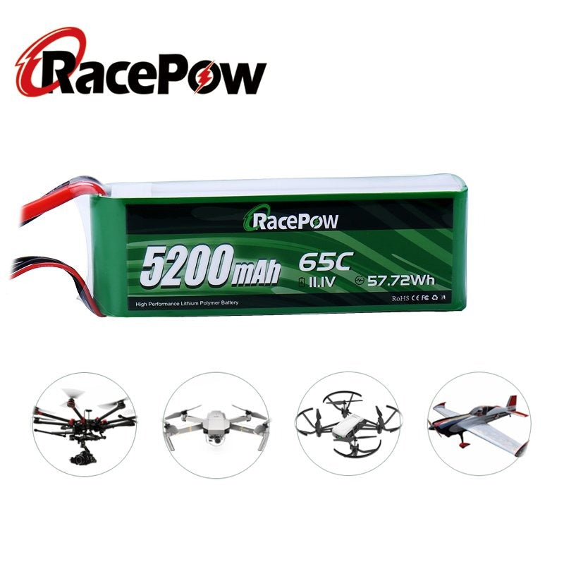 5200mAh 11.1V 3S 65C LiPo Battery with T Deans Plug for RC Car Truck