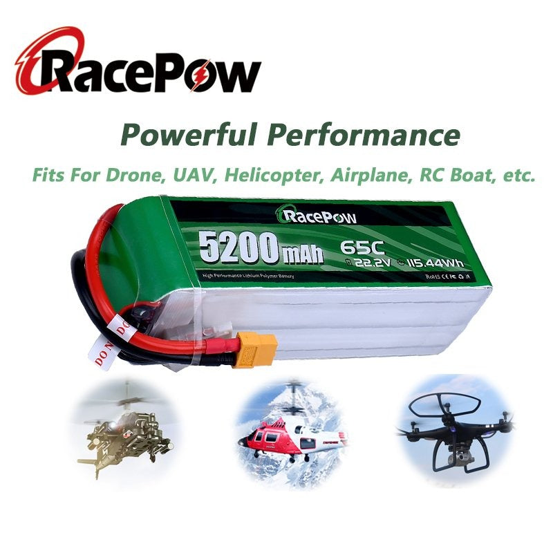 5200mAh 22.2V 6S 65C LiPo Battery with XT60 Plug for Rc Helicopter Airplane Drone FPV