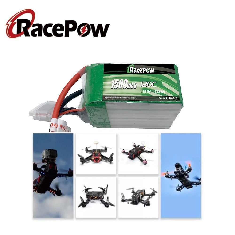 1500mAh 22.2V 6S 120C LiPo Battery with XT60 Plug for FPV Racing