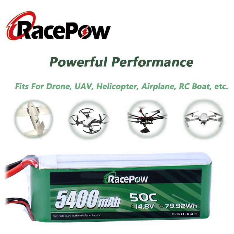 5400mAh 14.8V 4S 50C LiPo Battery with XT60 Plug for RC Car Helicopter Drone