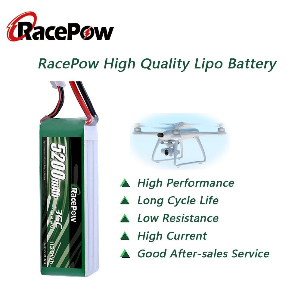 5200mAh 22.2V 6S 35C LiPo Battery With XT60/T Deans/EC3 Plug