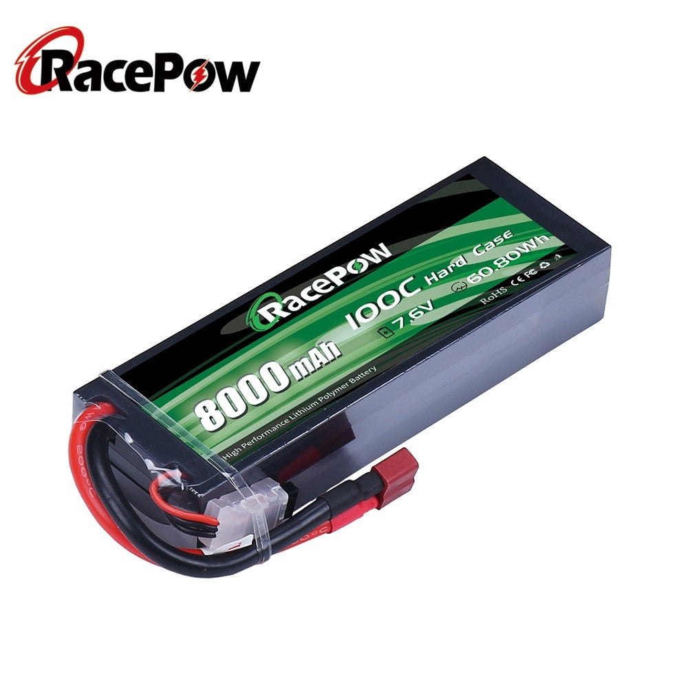 8000mAh 7.6V 2S High Voltage 100C Hard Case LiPo Battery For RC Car