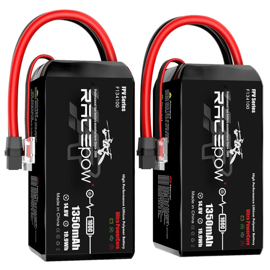1350mAh 14.8V 100C 4S Lipo Battery Pack with XT60H Connector