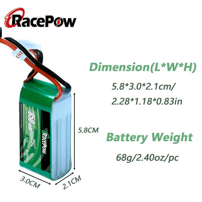 850mAh 7.4V 11.1V 2S 3S 25C LiPo Battery with JST PlugT Deans for RC Car