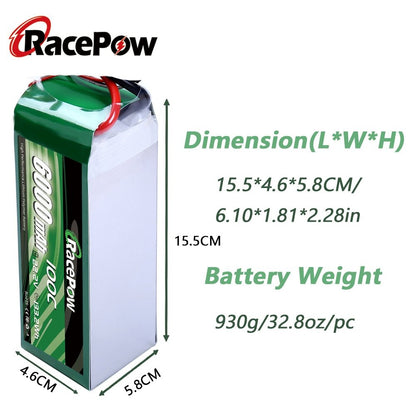 6000mAh 22.2V 6S 100C LiPo Pil