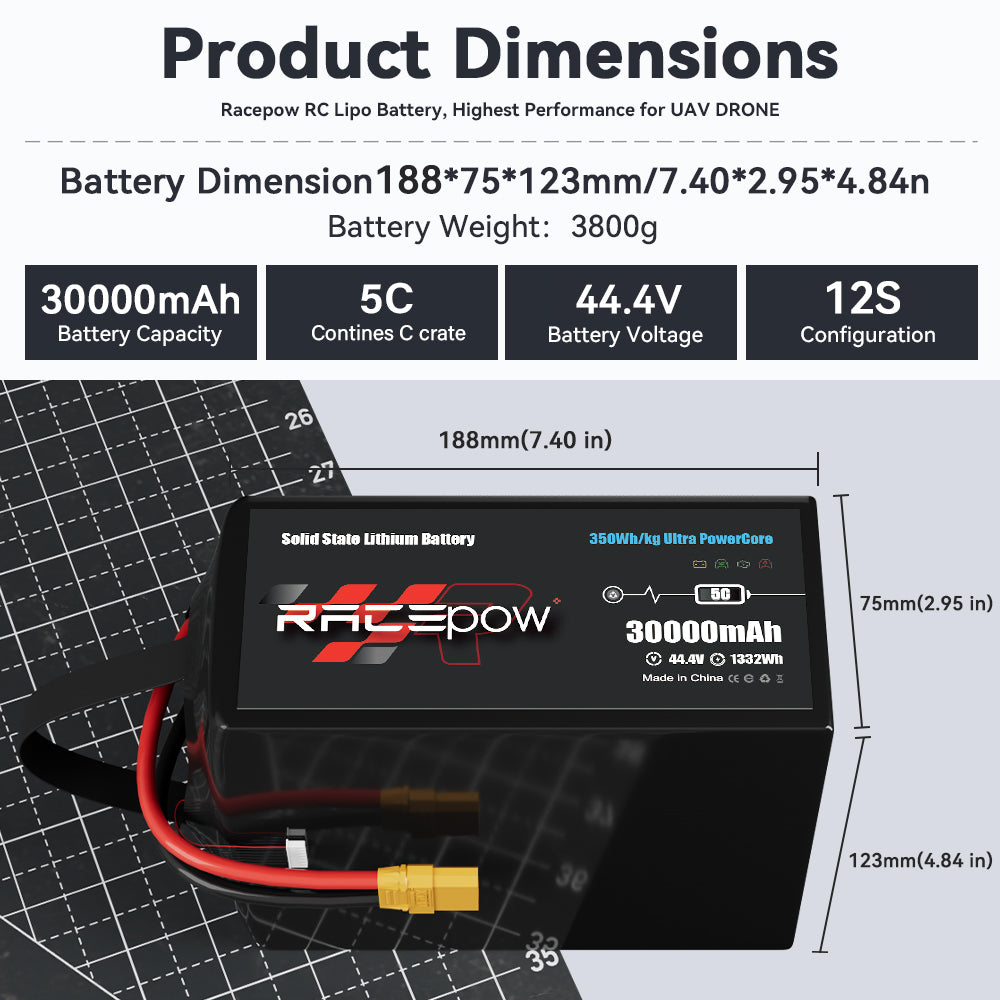 350Wh/kg High Energy Density Solid State Battery 44.4V 30Ah for Drones ...